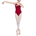 thumbnail image 3 of Dance Bodysuit Ballet Leotard Dancing Outfit Body Shape Craftsmanship Multicolored Elegant Professional Exquisite Performance Costume Gymnastics Wear Wine Red XXL, 3 of 8
