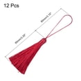 thumbnail image 2 of Uxcell 6.5" Silky Bookmark Tassels with Loop for DIY Craft Accessory, 12Pack Wine Red, 2 of 5