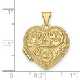 thumbnail image 5 of 14k Yellow Gold Polished Holds 2 photos Sentiment on back Scrolled Love You Always Heart Locket 24x18.75mm Wide-Locket N, 5 of 5