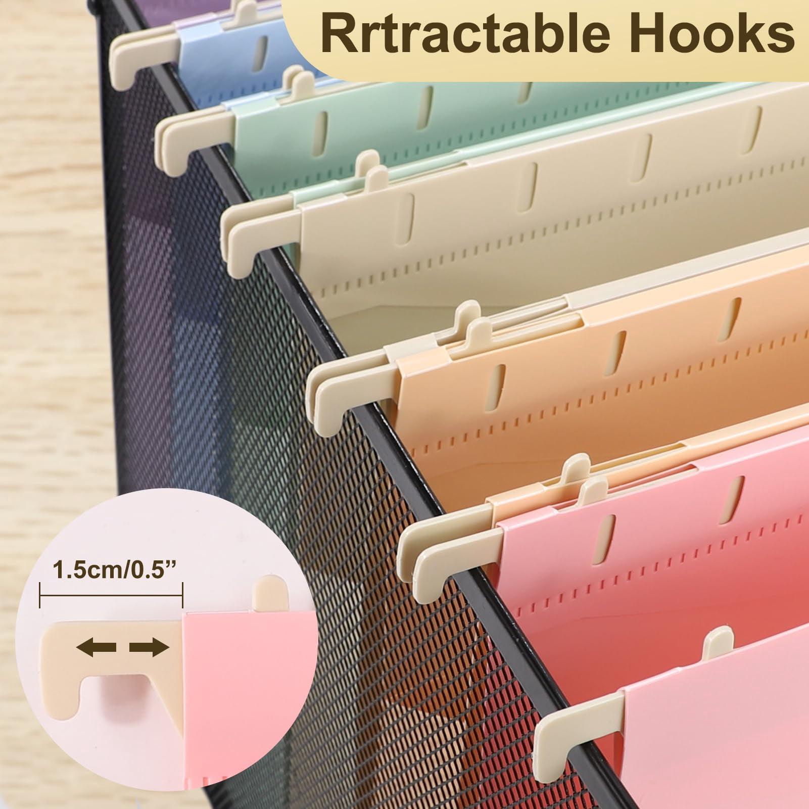Extra Capacity Plastic Hanging File Folders Letter Size 12 Pack 2 Inch With Tabs Heavy Duty For Filing Cabinet Home And Office Pastel Colors