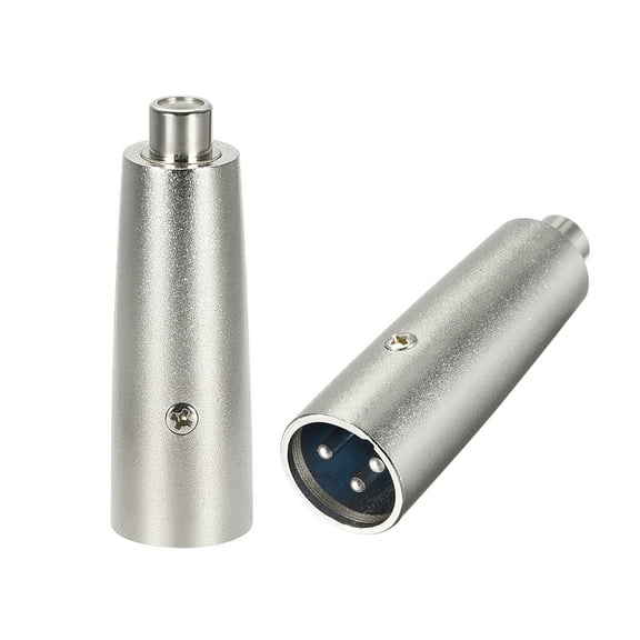 XLR Male to RCA Female Adapter,Gender Changer -3 Pin XLR-M to RCA-F Converter,Microphones Audio Adapter Connector,2pcs