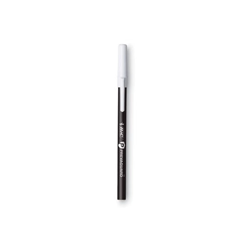 PrevaGuard Ballpoint Pen Stick, Medium 1 mm, Black Ink/Black Barrel, Dozen