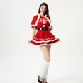thumbnail image 2 of Disfraces de Papá Noel para mujer, vestidos de tubo navideños, conjunto de chal con capucha y cinturón para Halloween, disfraces de fiesta de rol y cosplay, 2 of 5