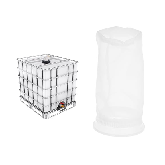 Uxcell IBC Lid Filter 210mm Long Washable Nylon Fine Mesh Filter for Rainwater Tank
