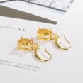 thumbnail image 5 of Aretes Largos de Cristal Amarillo Murano Ovalados para Mujer, Chapados en Plata 925 con Gancho de Oreja de Oro de 18K, 5 of 5