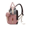thumbnail image 4 of Bolsa de pañales para bebés, cuna, gris y rosa, diseño impermeable, 4 of 5