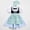Blue, variant on Edvintorg Dresses for Girls Halloween Costumes Floral Print Square Neck Puff Sleeve A Line Party Dress Kids Clothes Girls Size 4-16
