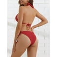 thumbnail image 3 of DARING DIVA Women's Cozy Triangle Halter Bikini Sets X-Large Red, 3 of 6