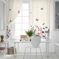 thumbnail image 5 of Beige Spring Floral Butterfly Blackout Curtains for Bedroom, Farmhouse Flowers Botanical Thermal Insulated Kitchen Drapes with Grommets, Light Blocking Window Treatment, 2 Panels 42" x 63", 5 of 7