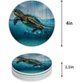 thumbnail image 1 of FMSHPON Ocean Sea Turtle Set of 8 Round Coaster for Drinks, Absorbent Ceramic Stone Coasters Cup Mat with Cork Base for Home Kitchen Room Coffee Table Bar Decor, 1 of 6