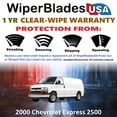 thumbnail image 2 of 2000 Chevrolet Express 2500 Beam Wiper Blades Wipers w/1yr Warranty (Set of 2) (WiperBladesUSA), 2 of 5