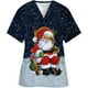 thumbnail image 2 of Blusas de algodón con cuello en V y estampado navideño para mujer y hombre, uniforme médico, uniforme de trabajo para cirujanos, blusas de médico y enfermera, 2 of 5