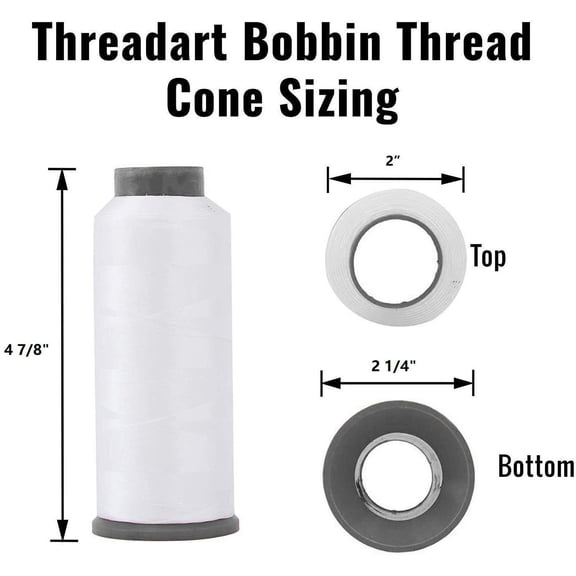 1 Black and 1 White Huge Bobbin Thread for Sewing and Embroidery Machine Black White Set 4500M Unbranded