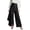 Black, variant on Asymmetrical Wrap Front Linen Pants for Women High Waist Wide Leg Summer Casual Streetwear Trousers