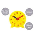 thumbnail image 3 of Uxcell 4 inch Teaching Clock Tell Time Analog Demonstration Clock 24 Hour 2 Pointers, Yellow 2 Pack, 3 of 5