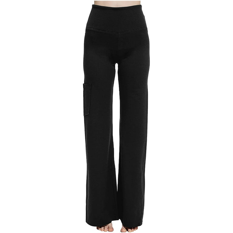 Women's Loose Wide Leg High Waisted Dress Pants Stretchy Button