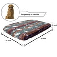 thumbnail image 2 of Birds Pet Bed, Funny Winged Animals Pattern on Vertical Striped Geometric Branches, Resistant Pad for Dogs and Cats Cushion with Removable Cover, 24" x 39", Plum Turquoise and Salmon, by Ambesonne, 2 of 4