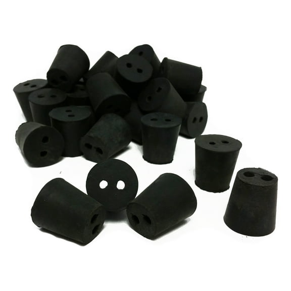 Rubber Stoppers, Size 3, 2-Hole. Pack 1-Pound.