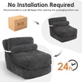 thumbnail image 6 of ANPOO 82" Single Corduroy Convertible Sleeper Sofa - Folding, Pillow Included, Back Support, Side Pocket, Zippers, Handles and Straps, Portable for Living Room & Bedroom, Dark Gray, 6 of 9