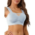 thumbnail image 4 of INSPIRE CHIC Women's Full-Coverage Mesh Everyday Bralette Push-Up Comfort Wirefree Bras XL Blue, 4 of 4