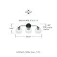 thumbnail image 4 of 3 Light Bath Vanity In Minimalist Style-9.5 Inches Tall And 24.5 Inches Wide-Matte Black Finish Capital Lighting 149931Mb-544, 4 of 7