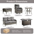 thumbnail image 2 of Unnifurnzi 7 Pieces Patio Furniture with Fire Pit-6'' Thick Cushions Outdoor Furniture with Swivel Rocker Chairs Couch and Ottoman Wicker Patio Furniture for Deck Porch Garden Poolside-Gray/Gray, 2 of 7
