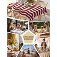 thumbnail image 5 of Red White Table Cloth, Modern Abstract Waves Water Ripple Striped Waterproof Tablecloth for Rectangle Tables, Reusable Washable Fabric Table Cover for Restaurant Kitchen Dining Tables 52"x70", 5 of 6