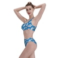 thumbnail image 5 of Fotbe Party Shark Cute Women's High Waisted Bikini Tankini Sets Two Piece Bathing Suits High Cut Scoop Neck Swimsuit-Medium, 5 of 8