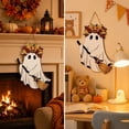 thumbnail image 5 of Beautynvta Wooden Ghost Door Hanger Decor, Ghost with Broom Pumpkin Maple Leaf Sign, Hanging Plaque for Front Door Porch Wall Fall Home Decorations, 5 of 5