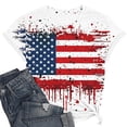 thumbnail image 4 of Qingpeng 4th of July Patriotic T Shirts for Women Summer Star Print Shirts Women's Independence Day Short Sleeve Casual Tee Tops, 4 of 5