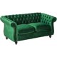 thumbnail image 1 of Christopher Knight Home Karen Traditional Chesterfield Loveseat Sofa, Emerald and Dark Brown, 61.75 x 33.75 x 27.75 My Lux Decor Round, 1 of 6