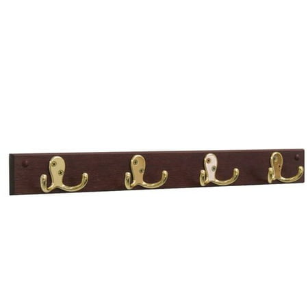 - Wooden Mallet 4 Double Prong Hook Coat Rack
