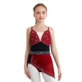 thumbnail image 1 of CHICTRY Robe de Patinage Artistique pour Filles, Bretelles Spaghetti, Jupe de Ballet, Bourgogne 14, 1 of 7