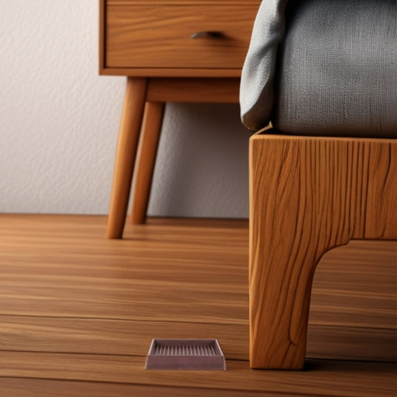 WHAMVOX Rubber Caster Cups with Anti Slip Gripper for Furniture 4pcs Square Non Slip Pads