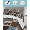 thumbnail image 4 of Blue Checkered Cabin Twin Size Down Alternative Comforter,Lightweight Comforter Quilt Bedding Set with Pillow Shams Farmhouse Forest Brown Buffalo Plaid All Seasons Bed Comforter Duvet Insert 68"x86", 4 of 7