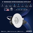 thumbnail image 7 of LUXRITE 5 In. LED Regressed Light with Round White Trim, 22W, 1800LM, 5CCT, 60 Beam, Dimmable, Twist-N-Lock, ETL 6 Pack, 7 of 7