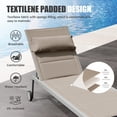 thumbnail image 5 of 3PCS Patio Chaise Lounge Chair Sets with Side Table, Textilene Reclining Chair w/ Adjustable Backrest, 2 Wheels and Aluminum Frame, Outdoor Recliners for Poolside Beach Balcony (Khaki), 5 of 6