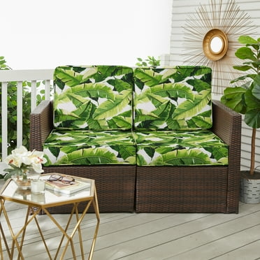 Mozaic Company Green Indoor/ Outdoor 4-pc Deep Seating Cushion Loveseat Set