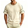 thumbnail image 4 of Qiyinn Men's Line Casual T-shirt For Summer Men Top, 4 of 6