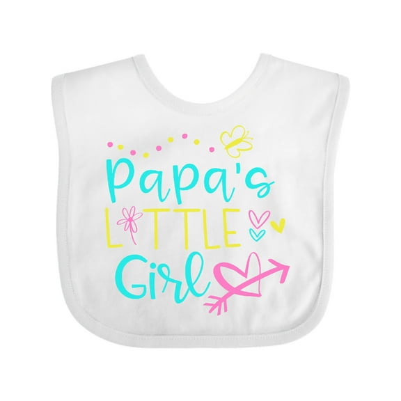 Inktastic Papa's Little Girl with Hearts Flower and Butterfly Girls Baby Bib