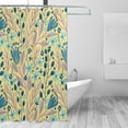 thumbnail image 3 of YFYANG Waterproof Bathroom Shower Curtain, Flowering Plant Art Pattern Shower Curtain Set with Hooks, Home Bathroom Tub Decor - 72 "x72", Iron Hooks, 3 of 6