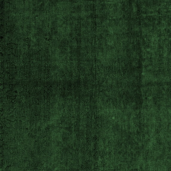 Ahgly Company Indoor Square Abstract Emerald Green Modern Area Rugs, 7' Square