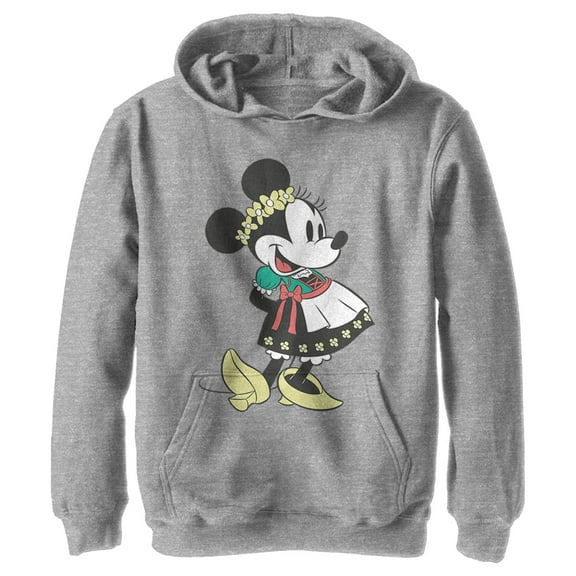 Boy's Mickey & Friends Minnie Mouse German Oktoberfest Dirndl  Pull Over Hoodie Athletic Heather Medium