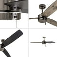 thumbnail image 3 of Prominence Home Journal 52" Gun Metal Modern Indoor/Outdoor Ceiling Fan with 3 Blades, Pull Chain & Reverse Airflow, 3 of 7