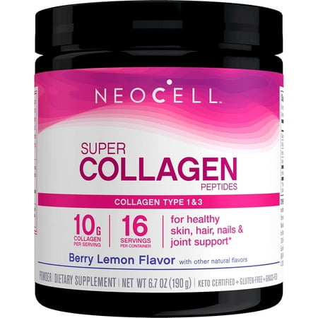 Super Collagen Peptides Powder | Berry Lemon Flavor | 6.7 oz | by NeoCell