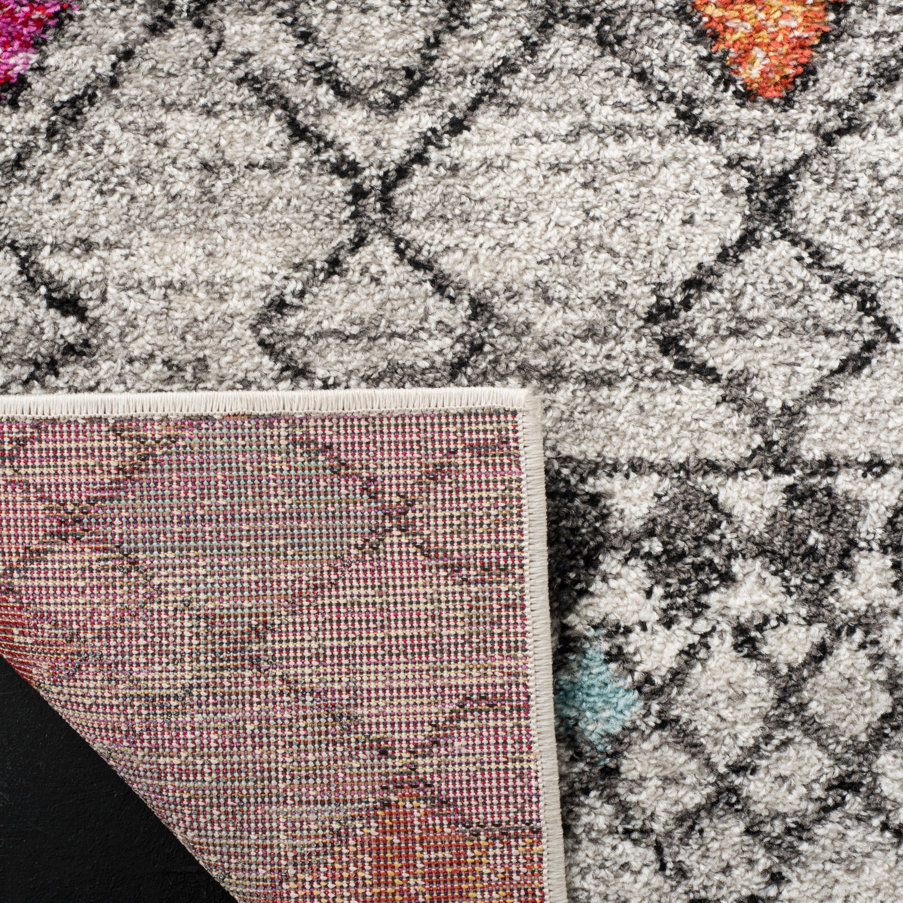 SAFAVIEH Adirondack Eleanora Geometric Runner Rug, Light Grey/Multi, 2'6" x 10'