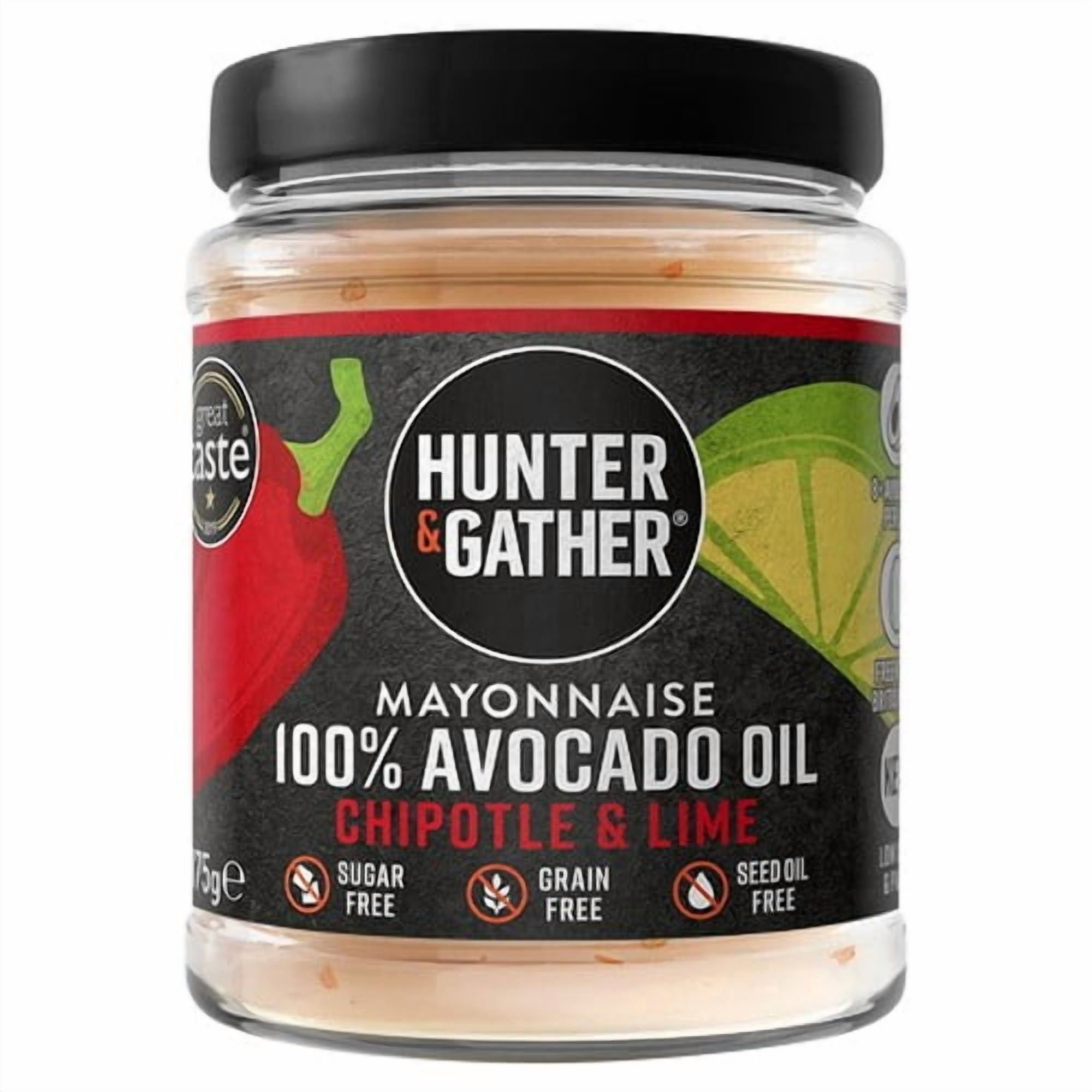 Hunter & Gather Chipotle & Lime Avocado Oil Mayonnaise 175g, British Import (Pack of 2)