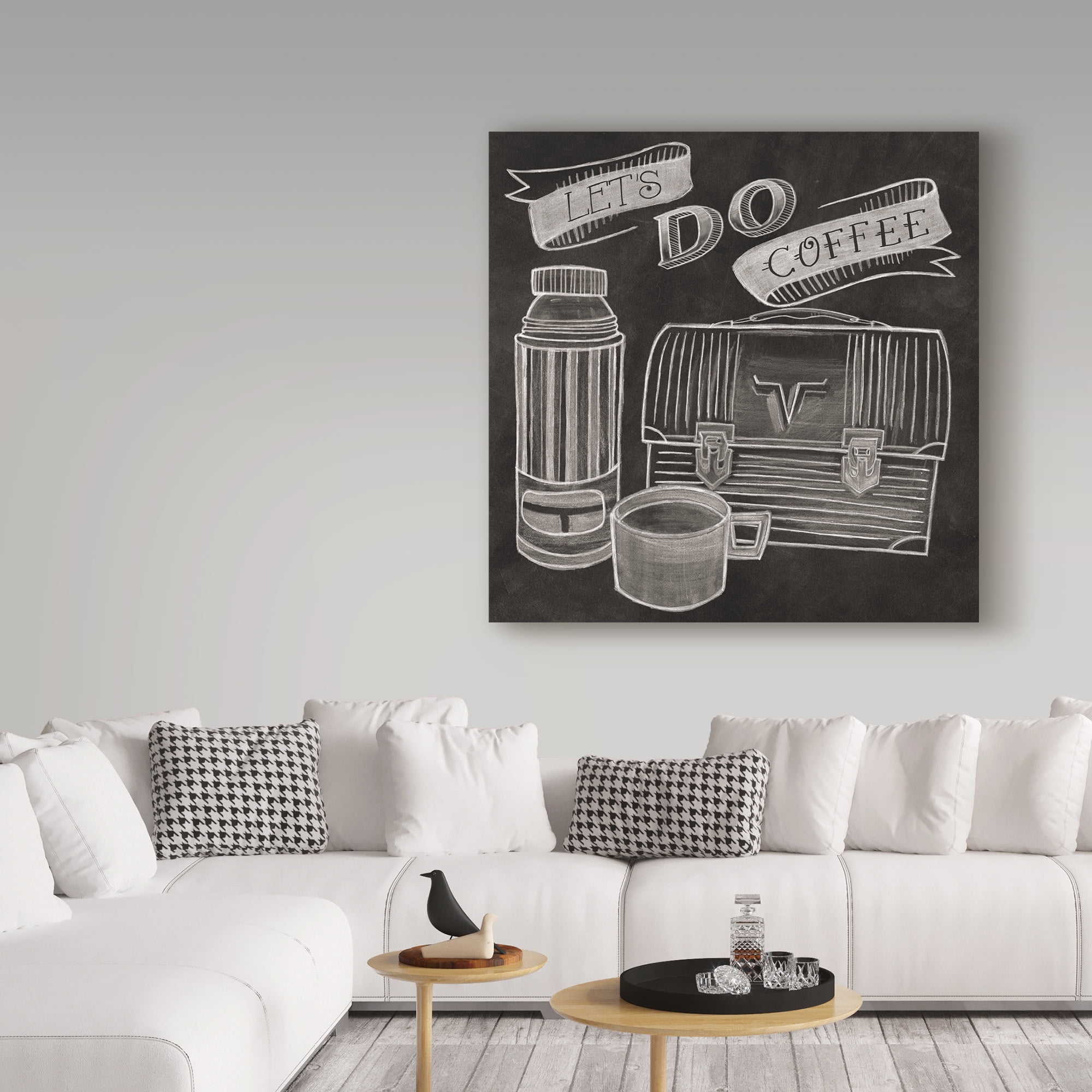 Trademark Fine Art 'Lets Do Coffee Chalk' Canvas Art by Mary Urban
