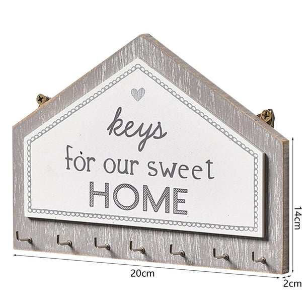 Colgador De Llaves De Madera Para Colgar En La Pared, Organizador De Pared Rectangular Con Forma De Casa, Ganchos Para Estante De Llaves, Ganchos Para Abrigos, Decoración Del Hogar Sweethay HA014513-00