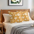 thumbnail image 6 of Pillow Covers 24x24 Set of 2, Starfish Orange Coastal Throw Pillow Covers Decorative Couch Cushion Cover, Summer Nautical Shell Beach Microfiber Soft Square Pillowcases for Bedroom Living Room Sofa, 6 of 9